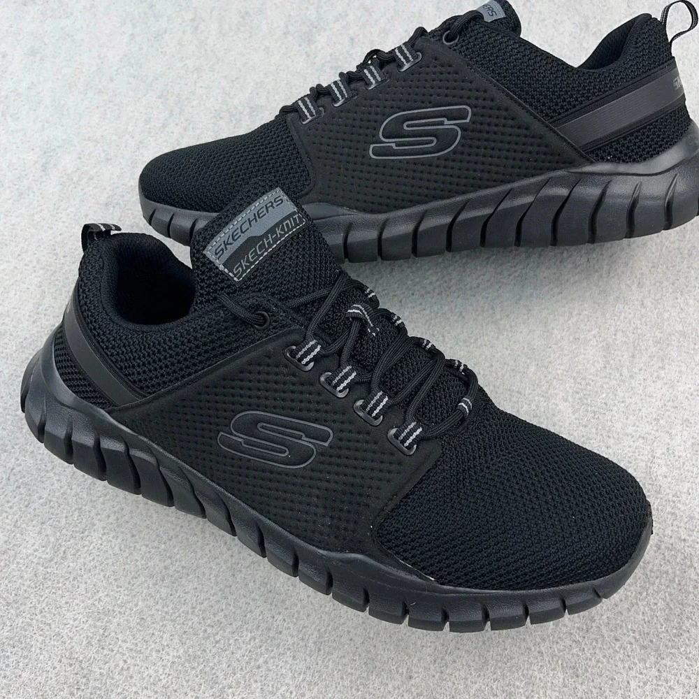 Skechers Black Lite-Weight Memory Foam Athletic Comfort Casual Walking Men Sz 13